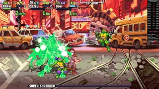 TMNT Shredder's Revenge 3P Chill Arcade Speedrun 1:07:00