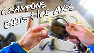 Mountaineering Boots, Crampons, and Ice Axes for Guides