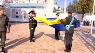 Ukraine National Flag Day: President attends flag raising ceremony in capital Kyiv