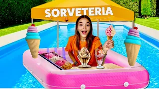 CONSTRUI UM SORVETERIA FLUTUANTE NA PISCINA! Sera Que Vai Dar Certo?