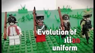 Lego Evolution of Italian uniform | Historical | Lego Stop-motion Animation
