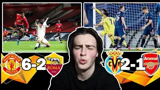 Man United Cruise To The Final... | Man United 6-2 Roma & Villarreal 2-1 Arsenal - Match Reactions