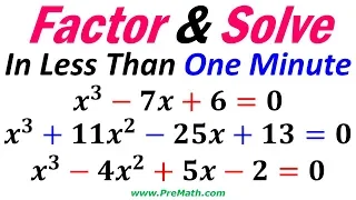 Factor and Solve Cubic Equations in Less Than One Minute! - Super Simple Trick