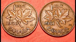 Canada 1950-1951  1 Cent Coin - One Penny