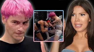 Reacting to Transgender Fighter DESTROYING Female Opponent