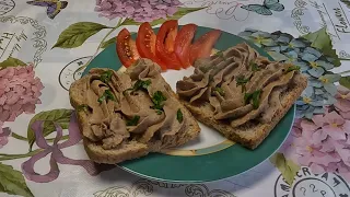 Chicken liver pate with beans  Паштет из куриной печени с фасолью