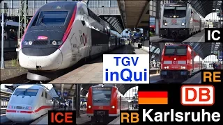 TGV, ICE, IC, RE depart from Karlsruhe Hbf
