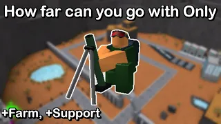 How far can you go with Mortar (+Farm, +Support) | Roblox Tower Battles