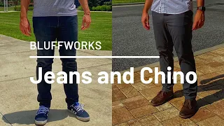 Bluffworks Departure Jeans and Ascender Chinos Review - Stylish and Versatile Travel Pants