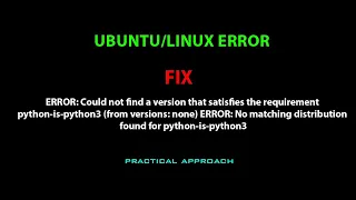 LINUX : ERROR: Could not find a version that satisfies the requirement python-is-python3