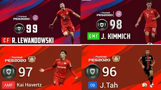 B. MUNICH AND B. LEVERKUSEN CLUB SELECTION FEATURED PLAYERS MAX RATING JUNE 29'20 | PES 2020 MOBILE