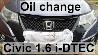 Honda Civic 1.6 i-DTEC  - Oil and Filter change - FK 9th Gen