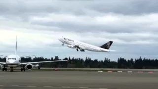 Iron Maiden 747 departs Seattle.