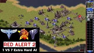Red Alert 2 Gameplay: 1 Allied vs 7 Soviets (Extra Hard Ai)