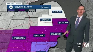 Ice Storm Warning Wednesday