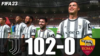 FIFA 23 - MESSI, RONALDO, MBAPPE,HAALAND, NEYMAR, ALL STARS | JUVENTUS 102-0 AS ROMA | COPPA ITALIA