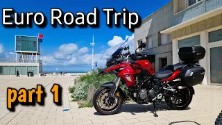 Euro road trip on a Benelli TRK502 Route to Dunkirk and Bruges on an A2 motorcycle