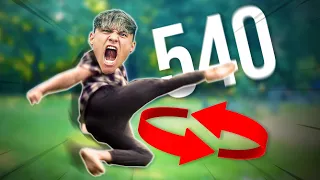 1H TO LEARN HOW TO 540° KICK 😰 (TRICKING)