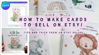 How to MAKE & SELL greetings cards on Etsy using Canva, 2022 Full Tutorial