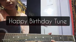 Happy Birthday Guitar tune on single string - E 1st || Easy Tabs ||  Beginners Friendly ||
