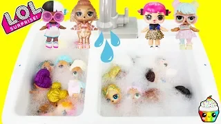 LOL Dolls Bubble Bath Time Dress Up In Kitchen Sink