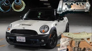 Mini Cooper S N18 Timing Chain and Valve Stem seals replacement R55-R61 + Recovering Dropped Valve