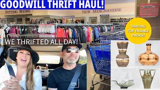 GOODWILL THRIFTING! Thrift With Us! ALL DAY SHOPPING | Goodwill + Finding Deals At Antique Malls!