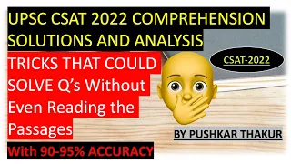 UPSC CSAT 2022 Reading Comprehension Analysis and Answer key