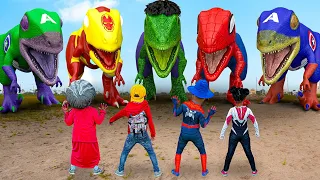 Dinosaur Funny Video | JURASSIC PARK In Real Life | Scary Teacher 3D VS Team T-Rex SUPER-HERO