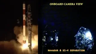 PSLV-C42 launch and onboard camera view of spacecraft separation