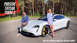 Porsche Taycan Turbo S - Test dalekiego zasięgu | MotoGo | Dagmara Kowalska | Mateusz Wróbel