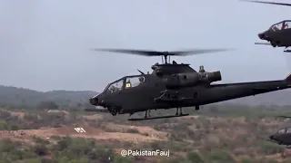 Pakistani army attack helicopter || Bell AH-1 cobra firing air support