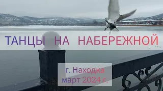 Линейные танцы на Набережной, Находка, март 2024 г. Случайная свадьба. #танцыдальнегорск #linedance