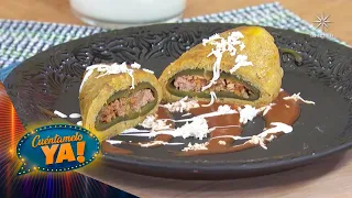 ¡Chile relleno con costra de plátano macho! | Chef Omar Sandoval | Cuéntamelo YA!