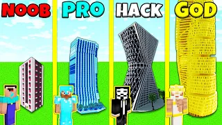 Minecraft Battle: SKYSCRAPER BUILD CHALLENGE - NOOB vs PRO vs HACKER vs GOD / Animation