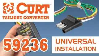 Universal Flat-4 Trailer Light Installation - CURT 59236 Powered Multi-Function Taillight Converter