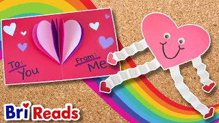 HOW TO MAKE VALENTINES for KIDS | Craft & Handwriting Practice with Bri Reads