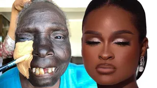 Unbelievable 😱 Nigerian Bridal Makeup Transformation 🔥👆😳 Cirurgia Plástica 💉💉