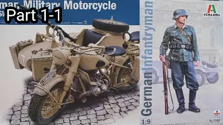 ITALERI 1/9 German Military Motorcycle & German Infantryman Part1-1