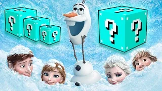 LUCKY BLUE BLOCKS FROZEN MOD CHALLENGE - MINECRAFT MODDED MINI-GAME!