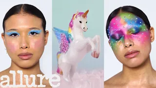 3 Makeup Artists Turn a Model Into a Unicorn | Triple Take | Allure