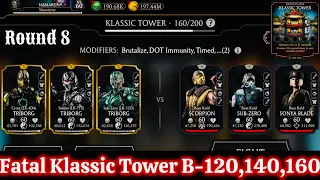 Fatal Klassic Tower Boss Battle 120 , 140 & 160 Fight + Reward MK Mobile | Gold Team Synergy