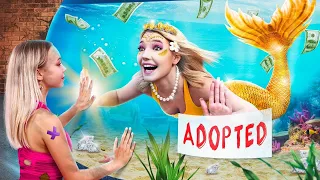 ¡Fui Adoptada por una Sirena Millonaria! Chica Pobre vs Sirena Rica
