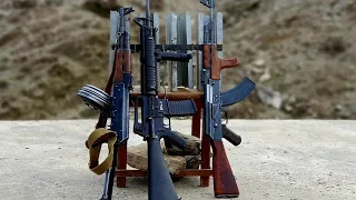 Ak47 vs M16 Penetration power|7.62 vs 5.56 Damage