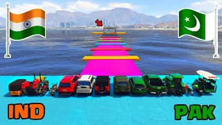 India Vs Pakistan | Gta 5 Indian Cars Vs Pakistan Cars Ramp Challenge