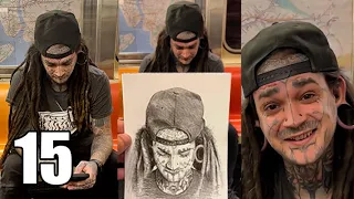 Drawing strangers realistically in NYC and giving it to them! (CRAZY REACTIONS!)