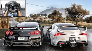 Nissan GTR R35 & Toyota GR Supra CONVOY | Forza Horizon 5 | Steering Wheel Gameplay