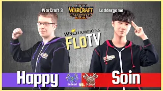 Warcraft 3 Reforged - "Happy vs  Soin" - Undead vs Orc 🔴 W3Champions Ladder via FloTV