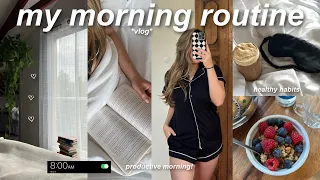 8AM MORNING ROUTINE! ☕️productive & realistic, relaxing morning in my life, & healthy habits!