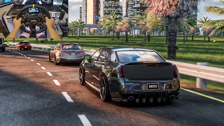 973HP Chrysler 300C SRT8 & 1059HP Audi RS6-R ABT Cutting Through Traffic! - Assetto Corsa | Moza R9